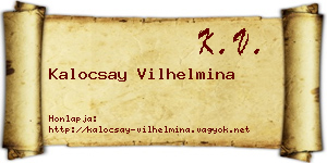 Kalocsay Vilhelmina névjegykártya